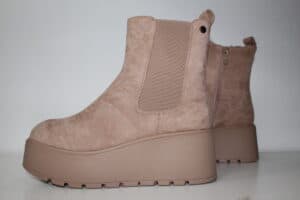 Botines Casual plataforma Beige y suela gruesa