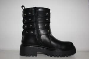 Botas Militares con Correas | Estilo Audaz en Negro y Burdeos