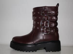 Botas Militares con Correas | Estilo Audaz en Negro y Burdeos