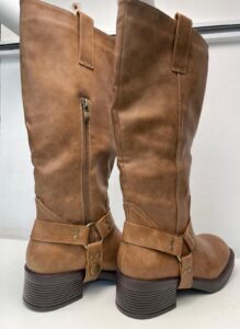 Botas camel de caña alta con tacón bajo - Estilo casual y versátil 